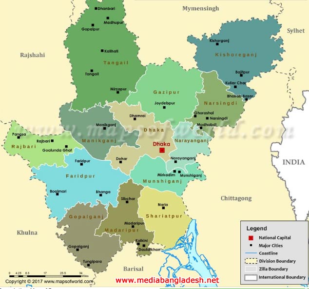 Dhaka Division map