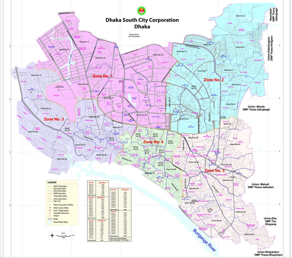Dhaka South City Corporation Map